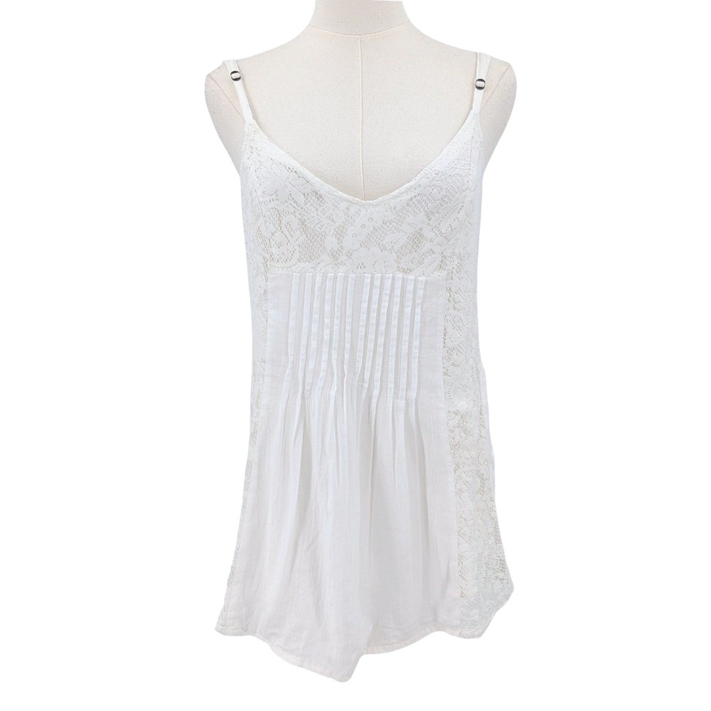 Hollister White Lace Camisole Top Cottagecore Boho Y2K Size L